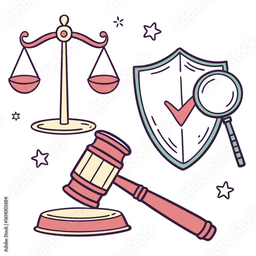 Legal Justice and Protection Symbols.