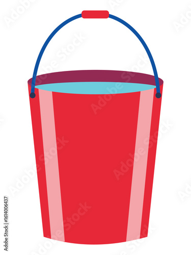 Bucket icon. Bucket silhouette vector style sign web symbol graphic design. Cute beach bucket filled with water, perfect vector illustration isolated on white background. Bucket and water symbol icon.
