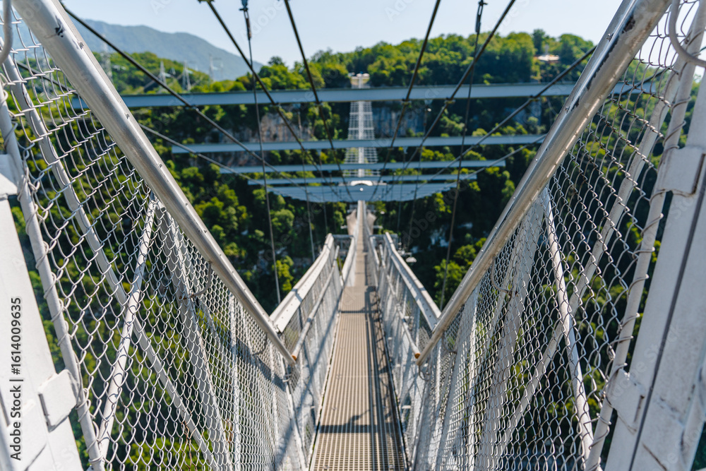 Fototapeta premium The longest suspension footbridge in the world in Sky park in Sochi