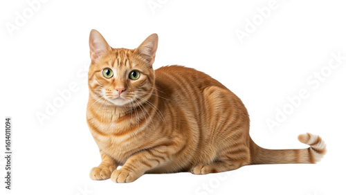 an orange cat isolated on white background