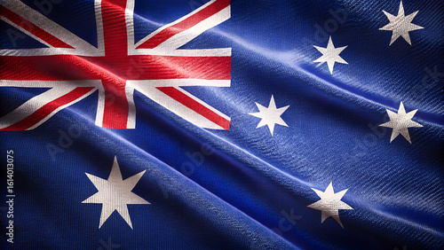 The australian flag waves gently, a symbol of national pride