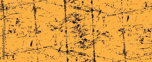 Black old concrete wall grunge texture - wide banner format background with copy space for text. Grunge orange texture of chips, cracks, scratches, Soft black grunge. eps 10