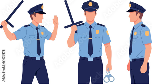 Police officer illustration vector art law enforcement security personnel