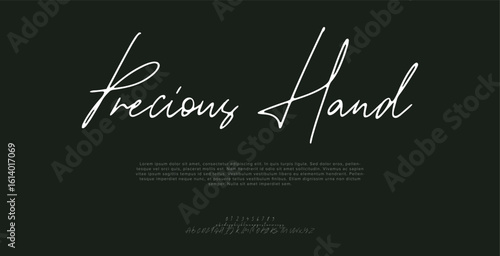 Signature Font Uppercase Lowercase And Number. Script Font Calligraphy Logotype  elegant Font Type Font lettering handwritten. vector illustration  

