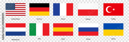 Flags of the world. Collection of flags. World flags. Vector icons