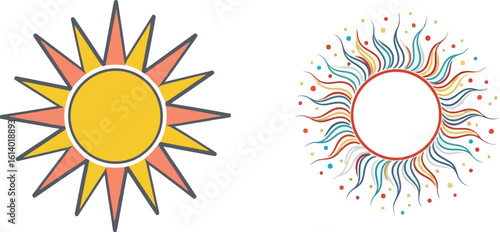 Sun cliparts vector graphics illustration sunburst summer sunlight design