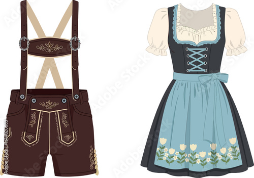 Buy authentic german dirndl dress and lederhosen outfit for oktoberfest party