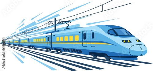 High speed train illustration vector graphic fast travel modern transport art