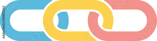 Illustration of colorful chain links representing connection and partnership