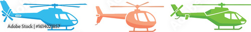 Colorful helicopters cartoon vector illustration transport aviation design