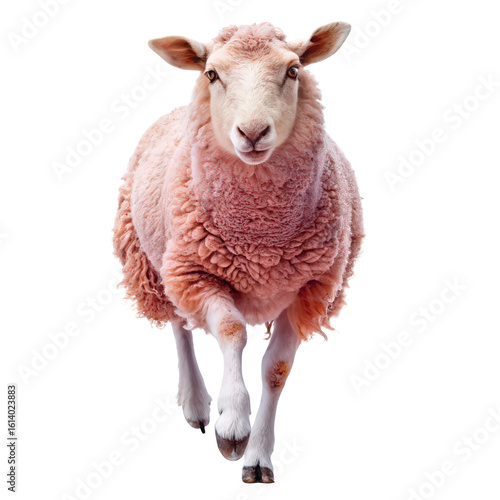 an ewe sheep running on png female sheep in motion PNG lamb running sequence PNG pastoral animal scene PNG transparent background image