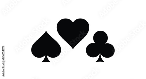 Card Suits Icon: Spades, Hearts, and Clubs