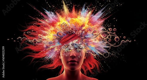 Explosion of Creativity: A Vibrant Visual Metaphor for Imagination and Inspiration