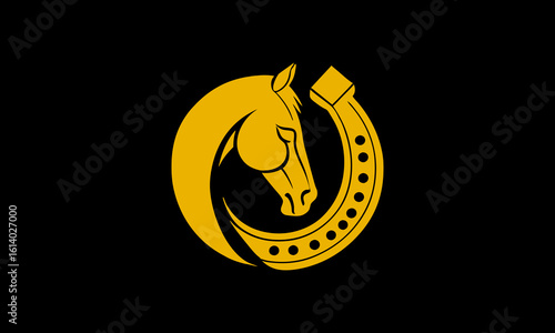 Horse or horseshoe logo vector icon illustration