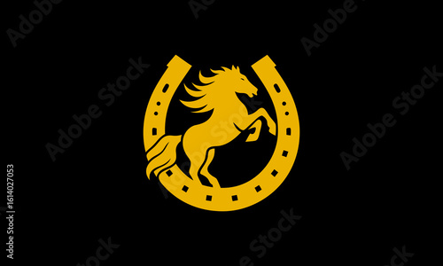 Horse or horseshoe logo vector icon illustration