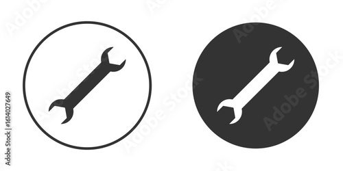 Wrench icon illustration. Pixel vector graphics - Vector.