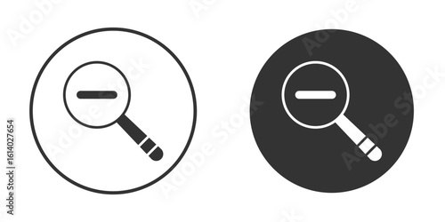 Zoom out icon illustration. Pixel vector graphics - Vector.