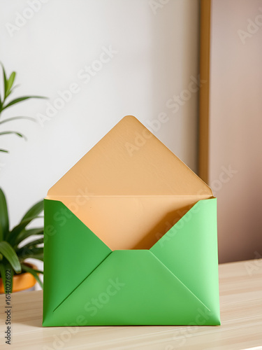 Open green envelope