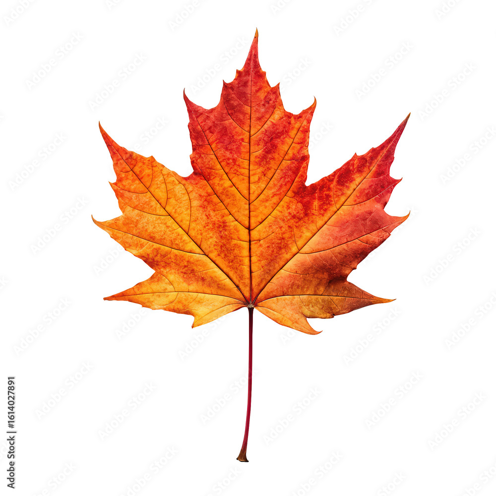 Fototapeta premium autumn leaf png single fall leaf PNG maple leaf seasonal PNG colorful autumn foliage PNG transparent background image