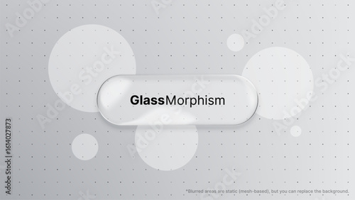 Glassmorphism effect in a rectangular shape. Modern design element for technology presentations and digital interfaces.