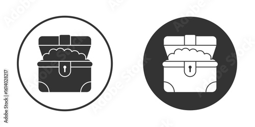 Treasure chest icon illustration. Pixel vector graphics - Vector.