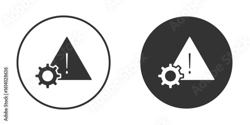 Technical warning icon illustration. Pixel vector graphics - Vector.
