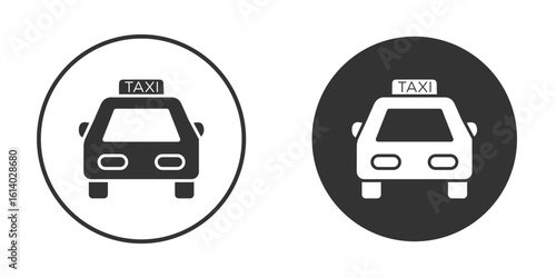 Taxi icon illustration. Pixel vector graphics - Vector.
