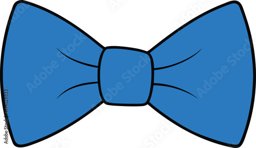 blue bow tie vector illustration on transparent background