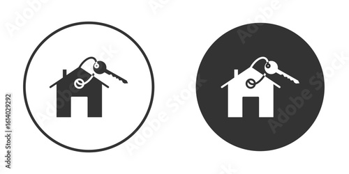 Selling or rent home icon illustration. Pixel vector graphics - Vector.