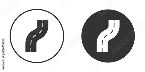Road icon illustration. Pixel vector graphics - Vector.