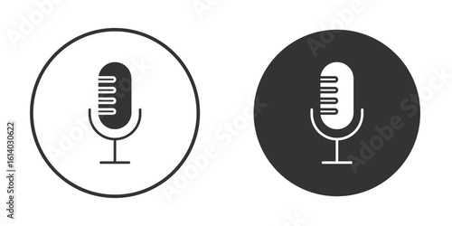 Microphone icon illustration. Pixel vector graphics - Vector.
