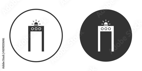 Metal detector icon illustration. Pixel vector graphics - Vector.