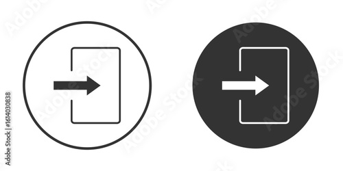 Log out icon illustration. Pixel vector graphics - Vector.