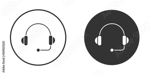 Headset icon illustration. Pixel vector graphics - Vector.