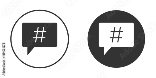 Hashtag icon illustration. Pixel vector graphics - Vector.