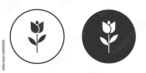 Flower tulip icon illustration. Pixel vector graphics - Vector.