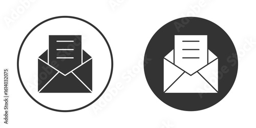 Envelope open icon illustration. Pixel vector graphics - Vector.