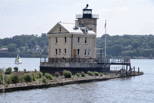 Rondout Lighthouse, at Rondout Creek on Hudson River in Kingston, New York.
