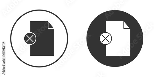 Delete Document icon illustration. Pixel vector graphics - Vector.