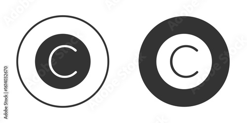 Copyright icon illustration. Pixel vector graphics - Vector.