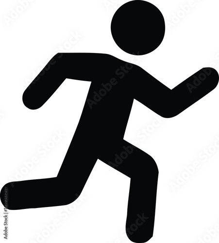 Silhouette of a runner, relay race, winner, first place sport competition achievement person editable vector icon illustration. 