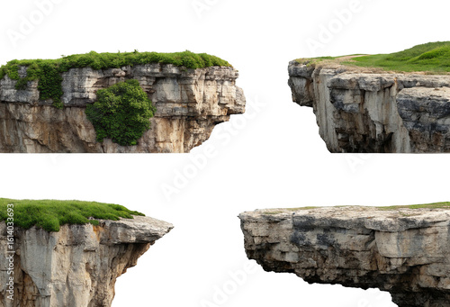 Wallpaper Mural Majestic floating cliffs isolated on black background with lush green grass and foliage above rocky Torontodigital.ca