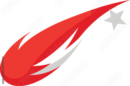 Free Download Fiery comet streaking across a white background with a star - GFXLoad