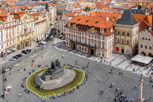 Vista aérea de la Plaza de la Ciudad Vieja de Praga, República Checa