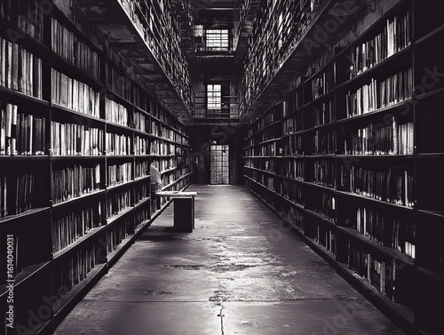 Wallpaper Mural Library with a bench in the middle of the room Torontodigital.ca