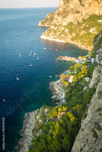 Landscape of Capri island coast in Italy