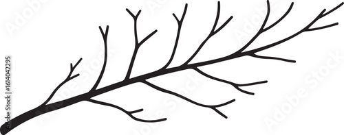 Long Branch Silhouette Vector Style For Nature And Botanical Design