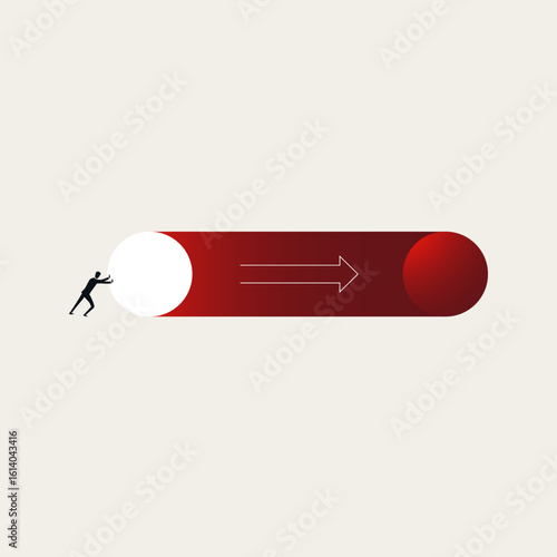 Business growth and progress vector concept. Symbol of target, objective, strategy. Minimal design eps10 illustration.