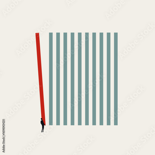 Business achievement and success vector concept. Symbol of completion, growth, leadership. Minimal design eps10 illustration.