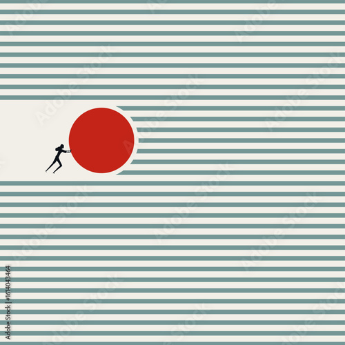 Business leader vector concept. Symbol of hard work, success, growth, development. Minimal design eps10 illustration.